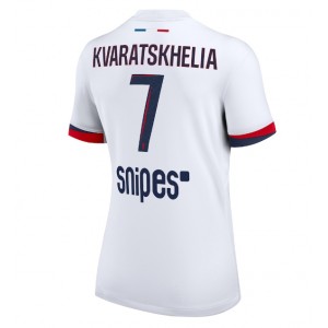 Fotbalové Dres Paris Saint-Germain Khvicha Kvaratskhelia #7 Dámské Venkovní Oblečení 2025-26 Krátký Rukáv